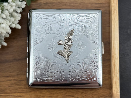 Apple Blossom Cigarette Case | Floral Card Holder