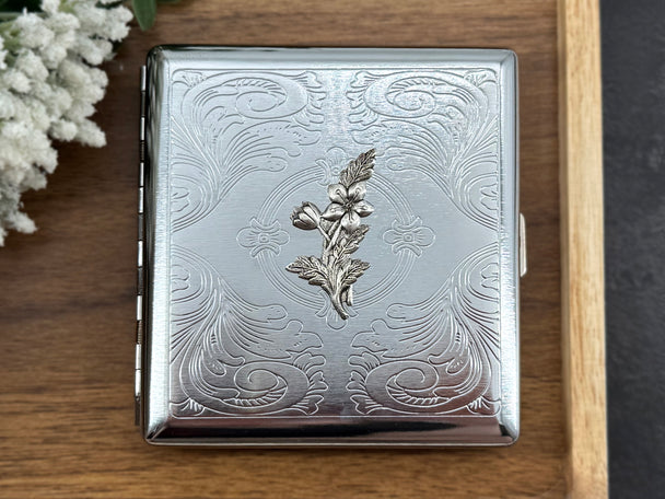 Apple Blossom Cigarette Case | Floral Card Holder
