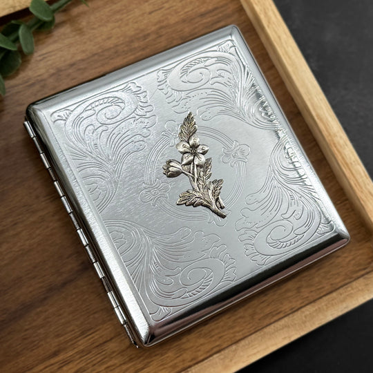 Apple Blossom Cigarette Case | Floral Card Holder
