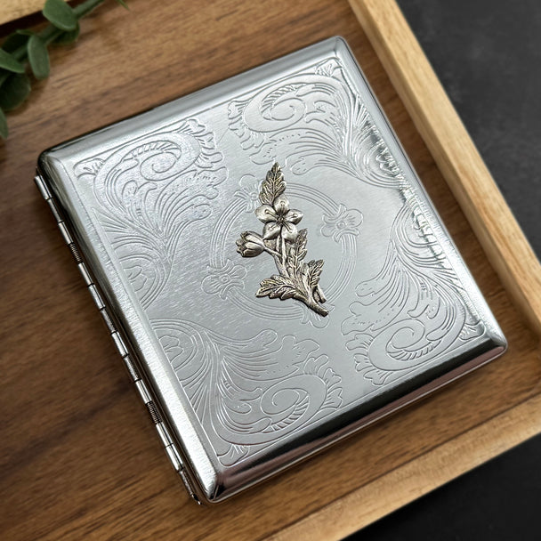 Apple Blossom Cigarette Case | Floral Card Holder
