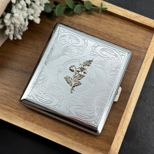 Apple Blossom Cigarette Case | Floral Card Holder