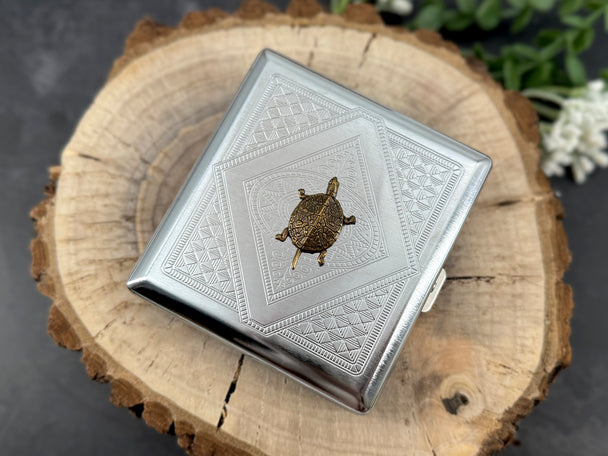 Bronze Turtle Metal Cigarette Case | Nature Card Holder