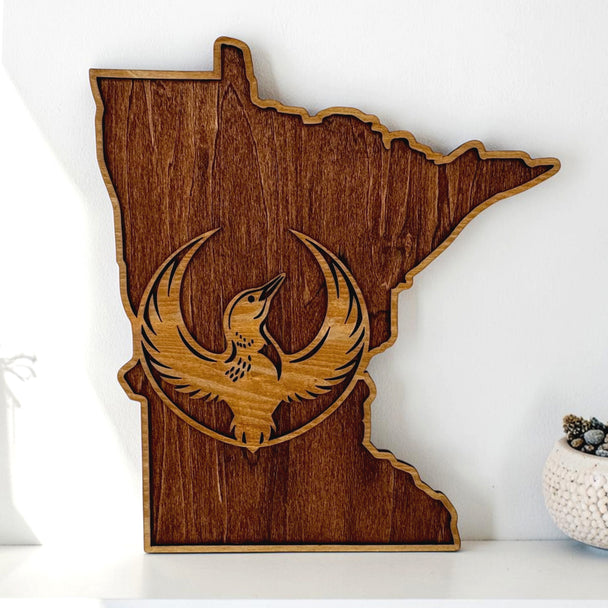 Layered Wood Resist Loon Wall Art