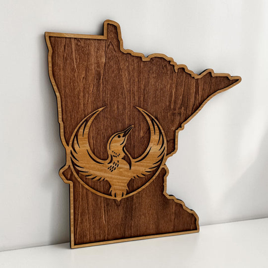 Layered Wood Resist Loon Wall Art