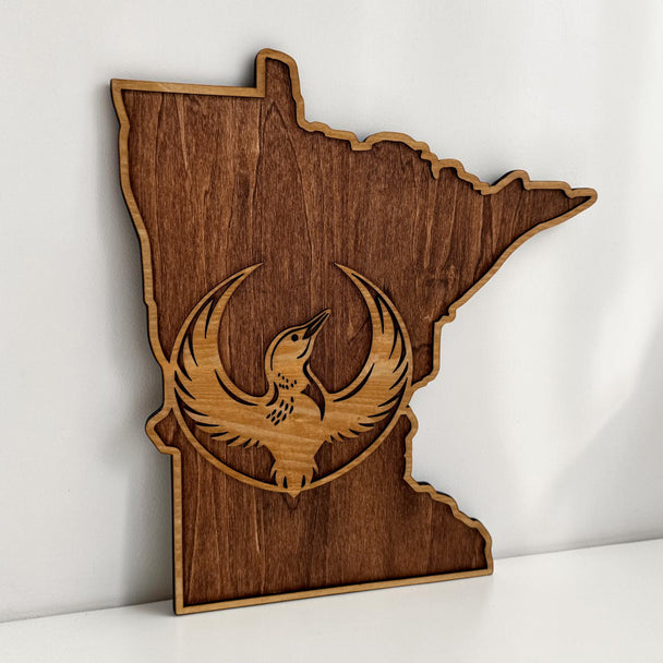 Layered Wood Resist Loon Wall Art