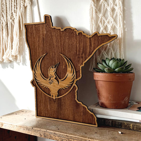 Layered Wood Resist Loon Wall Art