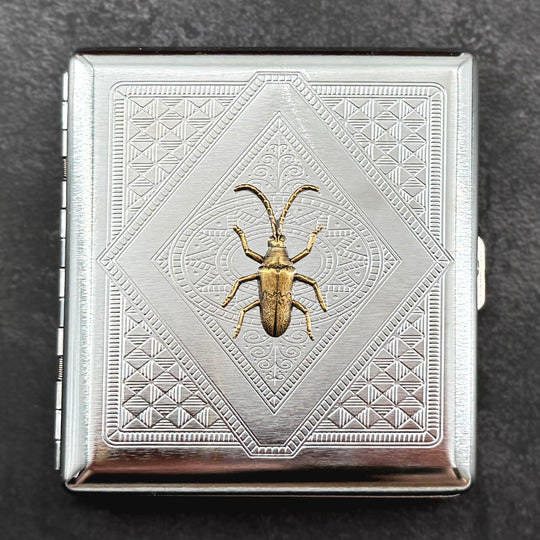 Longhorn Beetle Metal Cigarette Case | Entomology Card Holder