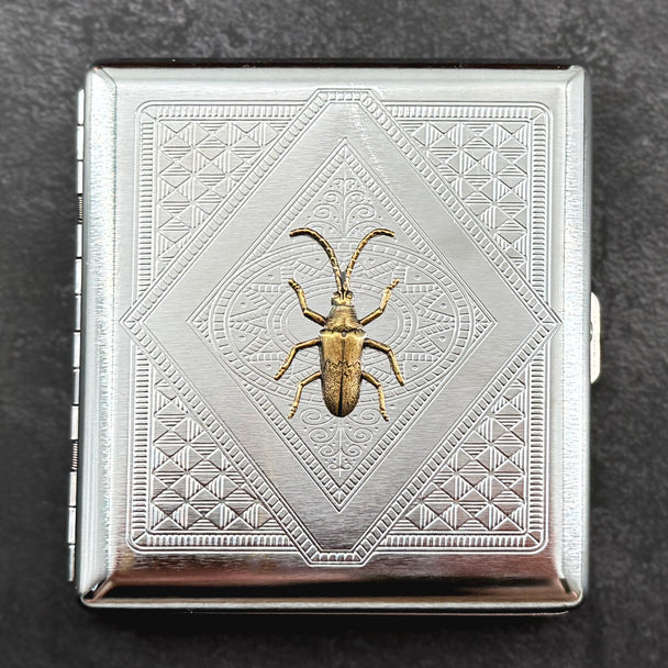 Longhorn Beetle Metal Cigarette Case | Entomology Card Holder