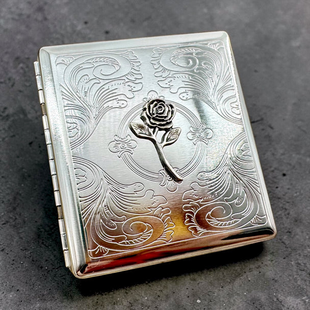Handmade rose pocket case for cigarettes, cards, and small essentials
