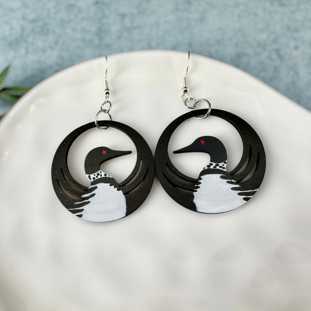 Lake Hiawatha Loon Earrings